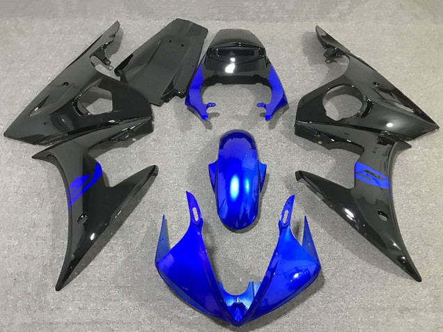 Bleu Noir Brillant Carénage Moto Yamaha R6 2003-2004