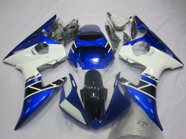 Bleu Blanc Noir Brillant OEM Style Carénage Moto Yamaha R6 2003-2004 Pas Chère