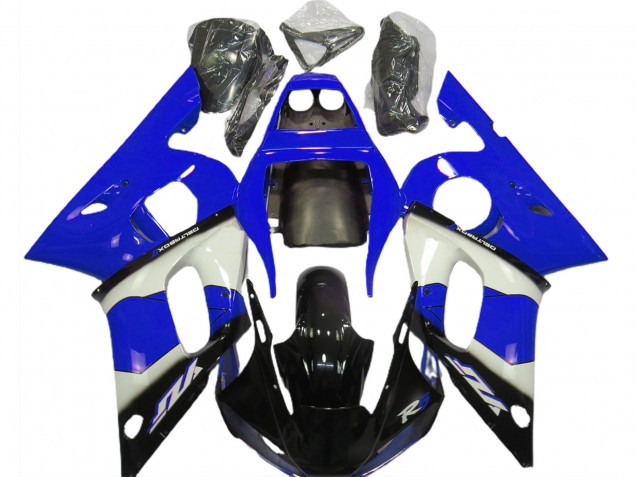 Bleu Blanc Noir Brillant Carénage Moto Yamaha R6 1998-2002
