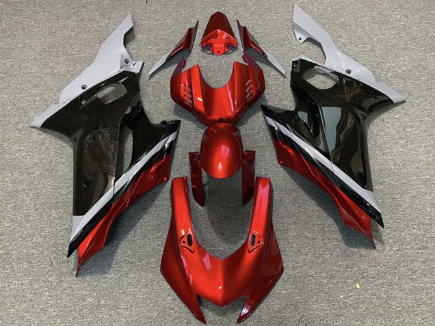 Gris Rouge Noir Brillant Carénage Moto Yamaha R6 2017-2023