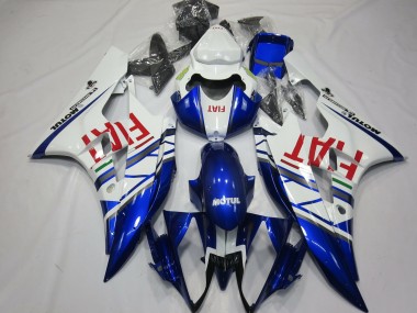 Blanc Bleu Rouge Fiat Motul Michelin Carénage Moto Yamaha R6 2006-2007 Pas Chère