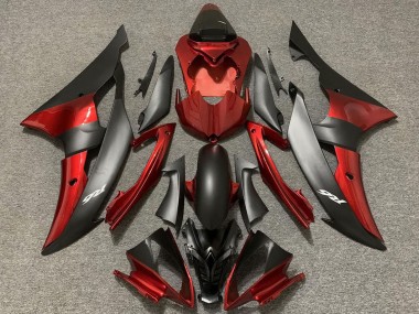 Rouge Noir Mat Carénage Moto Yamaha R6 2008-2016 Pas Chère
