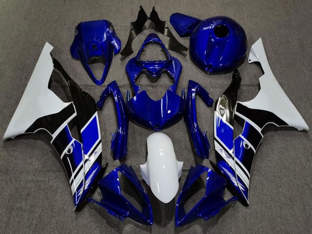 Blanc Bleu Noir Brillant Carénage Moto Yamaha R6 2008-2016
