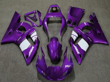 Violet Foncé Blanc Carénage Moto Yamaha R6 1998-2002 Pas Chère