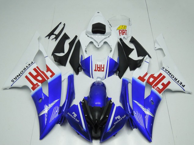 Blanc Bleu Rouge Noir Fiat Carénage Moto Yamaha R6 2008-2016