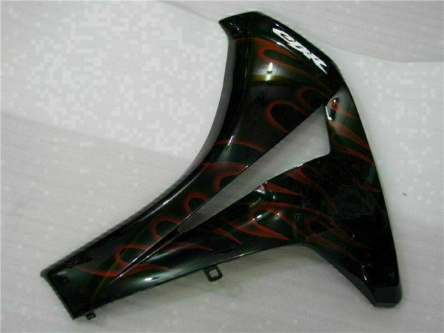 Noir Brillant Rouge Flamme Kits Carénages Moto Honda CBR1000RR 2008-2011
