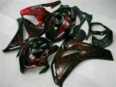 Noir Brillant Rouge Flamme Kits Carénages Moto Honda CBR1000RR 2008-2011 Pas Chère