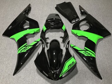 Noir Brillant Vert Carénage Moto Yamaha R6 2003-2004 Pas Chère