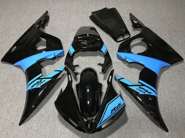 Noir Brillant Bleu Clair Carénage Moto Yamaha R6 2003-2004 Pas Chère