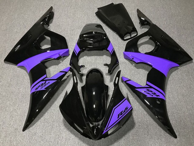 Noir Brillant Violet Carénage Moto Yamaha R6 2003-2004