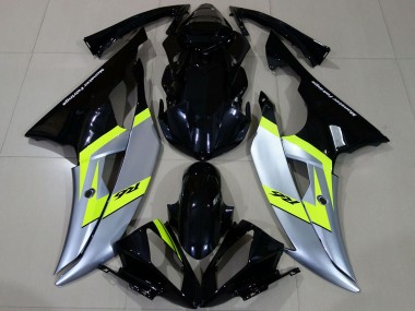 Argent Vert Néon Noir Brillant Carénage Moto Yamaha R6 2008-2016 Pas Chère
