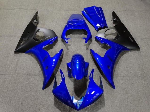 Bleu Noir Mat Carénage Moto Yamaha R6 2005