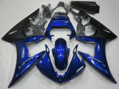 Bleu Foncé Noir Mat Carénage Moto Yamaha R6 2005 Pas Chère