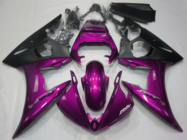 Rose Foncé Noir Mat Carénage Moto Yamaha R6 2005