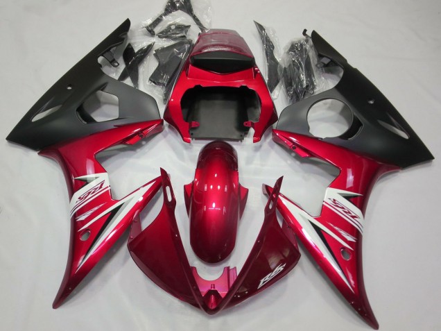 Rouge Blanc Noir Mat Carénage Moto Yamaha R6 2003-2004