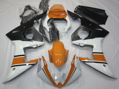 Blanc Orange Noir Mat Carénage Moto Yamaha R6 2003-2004 Pas Chère