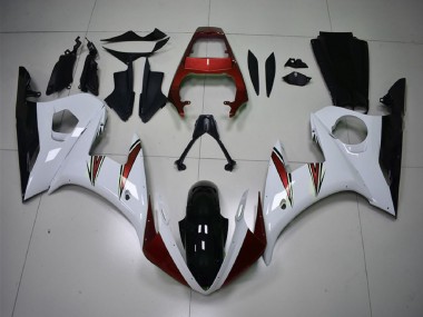 Blanc Rouge Noir Brillant Carénage Moto Yamaha R6 2003-2004 Pas Chère