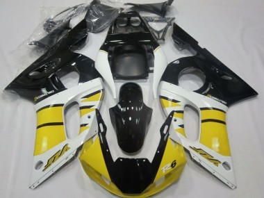 Jaune Blanc Noir Brillant Carénage Moto Yamaha R6 1998-2002 Pas Chère