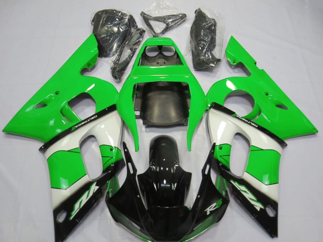 Vert Blanc Noir Brillant Carénages Moto Yamaha R6 1998-2002