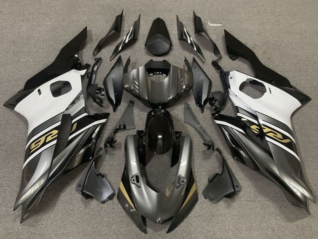 Blanc Gris Noir Brillant Or Carénage Moto Yamaha R6 2017-2023