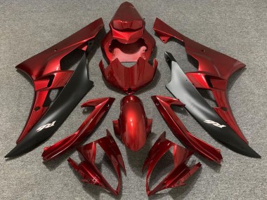 Rouge Noir Mat Carénage Moto Yamaha R6 2006-2007 Pas Chère