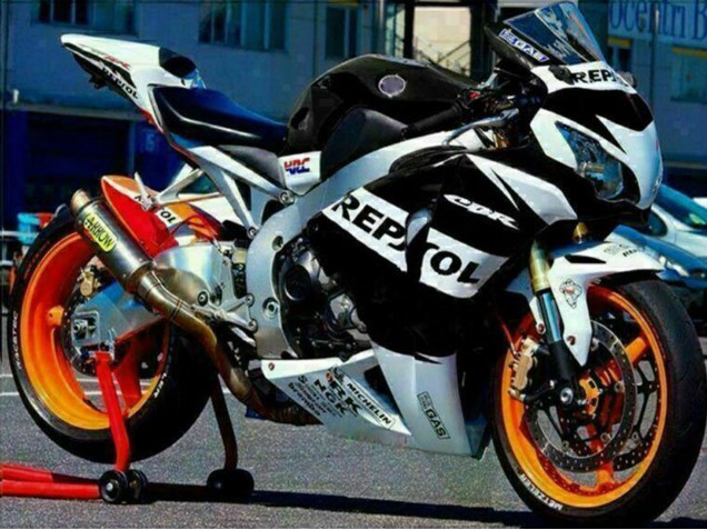 Argent Blanc Noir Brillant Repsol Carénage Moto Honda CBR1000RR 2008-2011