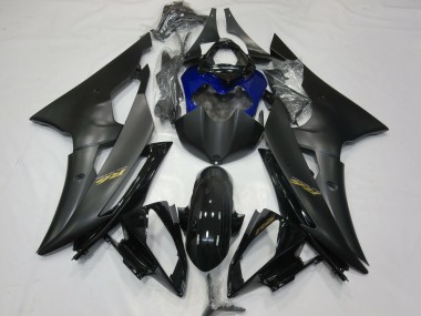 Noir Brillant Noir Mat Bleu Or Décalque Carénage Moto Yamaha R6 2008-2016 Pas Chère