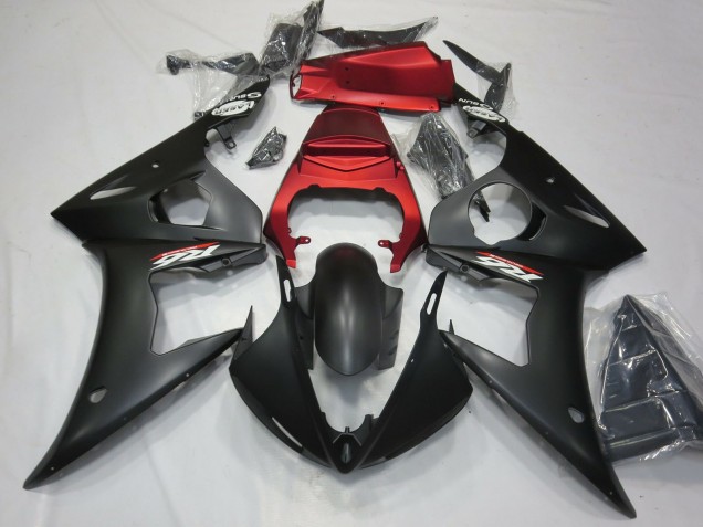 Rouge Noir Mat Carénage Moto Yamaha R6 2003-2004