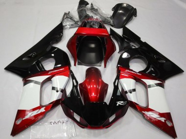 Rouge Blanc Noir Brillant Carénages Moto Yamaha R6 1998-2002 Pas Chère