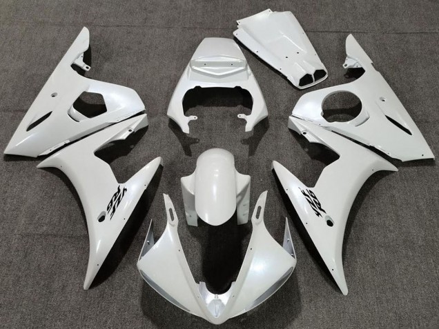 Blanc Perle Carénage Moto Yamaha R6 2005