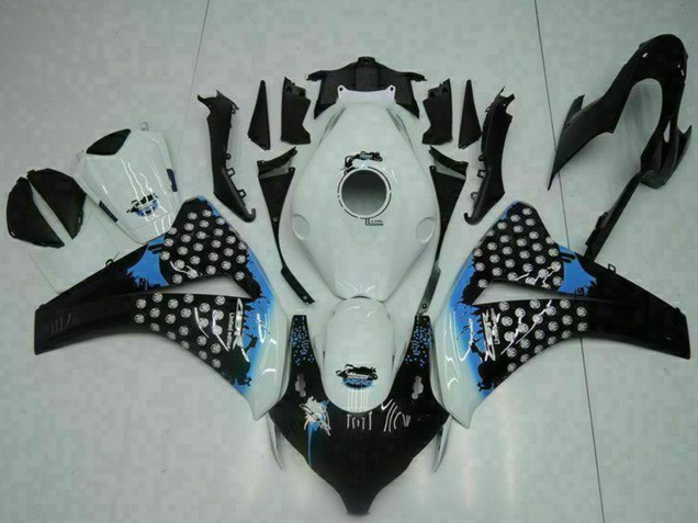 Blanc Bleu Noir Brillant Carénages Moto Honda CBR1000RR 2008-2011
