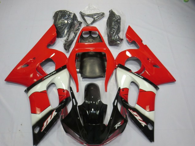 Rouge Blanc Noir Brillant Carénage Moto Yamaha R6 1998-2002