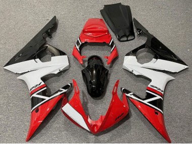 Rouge Blanc Noir Brillant Carénage Moto Yamaha R6 2003-2004 Pas Chère