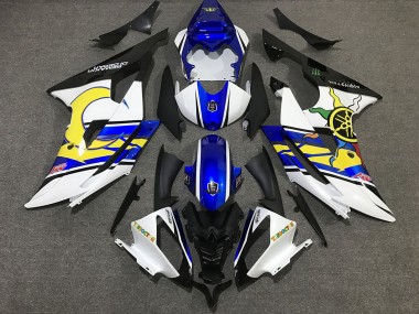 Blanc Bleu Noir Jaune Carénages Moto Yamaha R6 2008-2016 Pas Chère