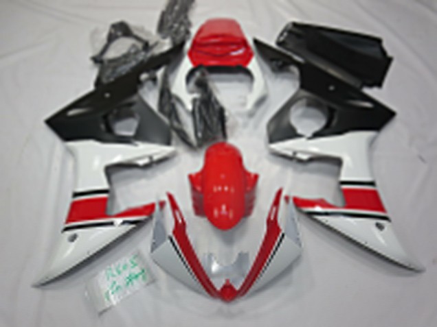 Blanc Rouge Noir Carénage Moto Yamaha R6 2005