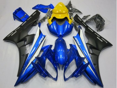 Jaune Bleu Blanc Noir Mat Motul Carénage Moto Yamaha R6 2006-2007 Pas Chère