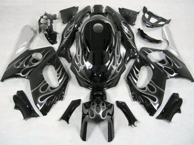 Noir Brillant Argent Flamme Carénage Moto Yamaha YZF600R Thundercat 1996-2007
