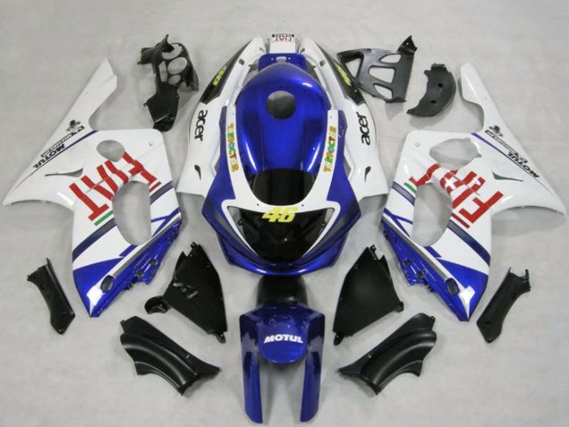 Blanc Bleu Fiat Motul Carénage Moto Yamaha YZF600R Thundercat 1996-2007