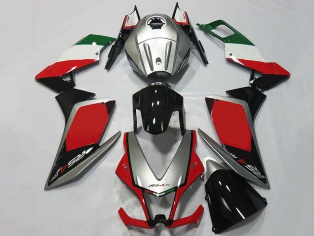 Argent Rouge Noir Brillant Carénage Moto Aprilia RS4 125 2012-2018
