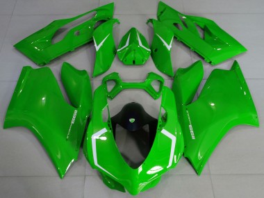 Vert Brillant Blanc Carénage Moto Ducati 1199 2011-2014 Pas Chère