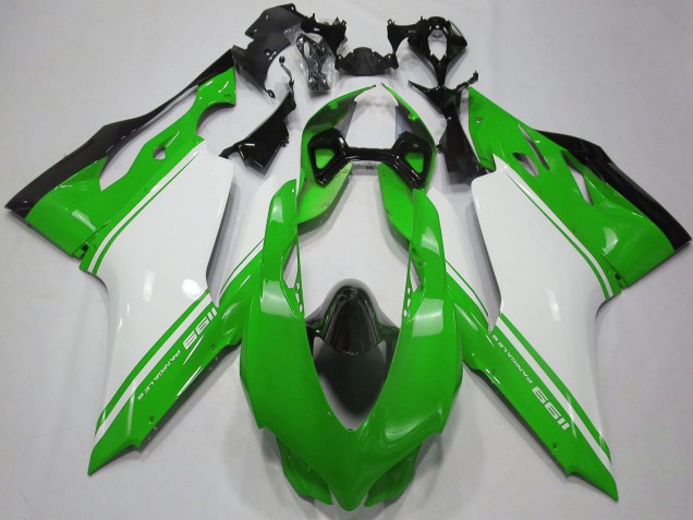 Vert Brillant Blanc Noir Carénage Moto Ducati 1199 2011-2014