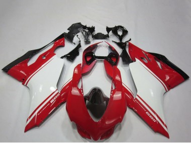 Blanc Rouge Noir OEM Style Carénage Moto Ducati 1199 2011-2014 Pas Chère