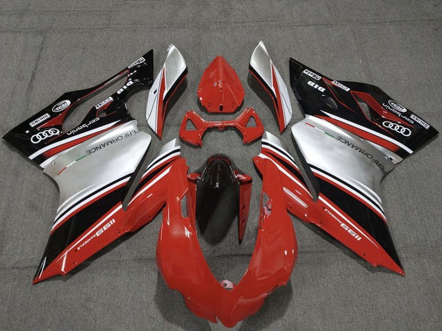 Rouge Argent Noir Performance Carénage Moto Ducati 1199 2011-2014