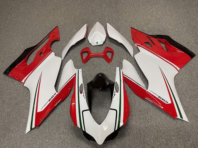 Blanc Rouge Noir Vert Carénage Moto Ducati 1199 2011-2014