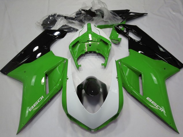Vert Noir Blanc Carénage Moto Ducati 1098 2007-2014