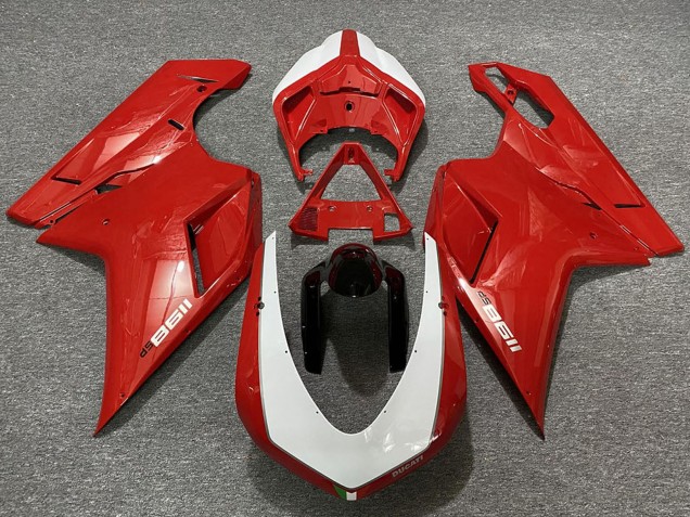 Rouge Blanc Noir Carénage Moto Ducati 1198 2007-2014