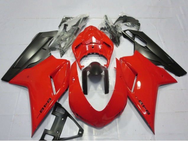 Rouge Noir Mat Carénage Moto Ducati 848 2007-2014