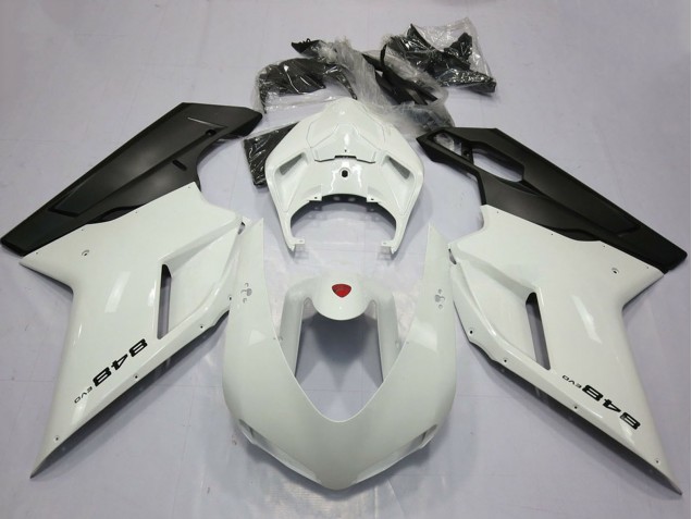Blanc Perle Noir Mat Carénage Moto Ducati 848 2007-2014