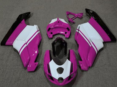 Blanc Rose Noir Brillant Carénage Moto Ducati 749 999 2003-2004 Pas Chère