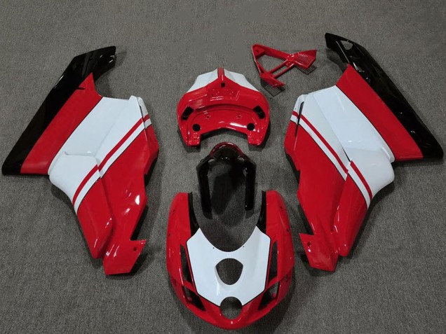 Blanc Rouge Noir Brillant Carénage Moto Ducati 749 999 2003-2004